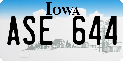 IA license plate ASE644