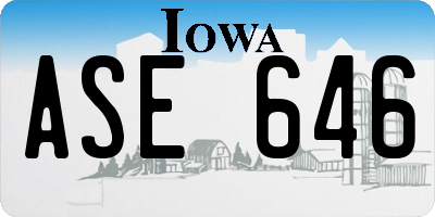 IA license plate ASE646