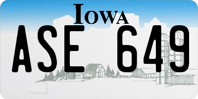 IA license plate ASE649