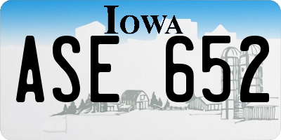 IA license plate ASE652
