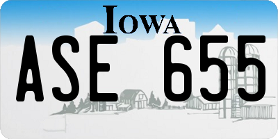 IA license plate ASE655