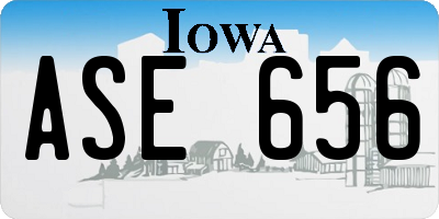 IA license plate ASE656