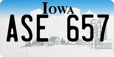 IA license plate ASE657