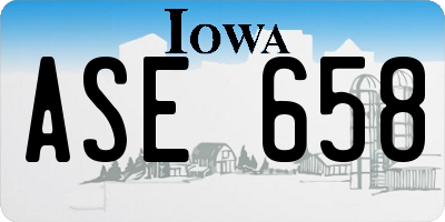 IA license plate ASE658