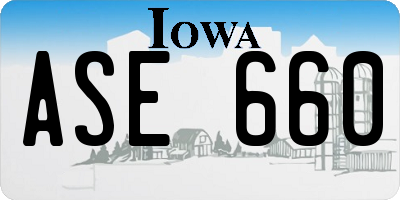 IA license plate ASE660