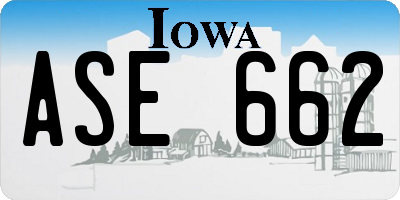 IA license plate ASE662