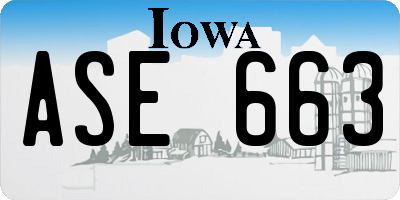 IA license plate ASE663