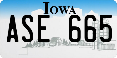 IA license plate ASE665