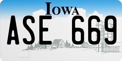 IA license plate ASE669