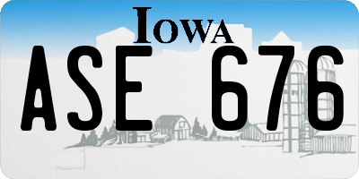 IA license plate ASE676