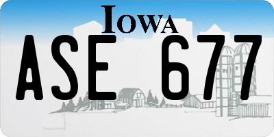 IA license plate ASE677