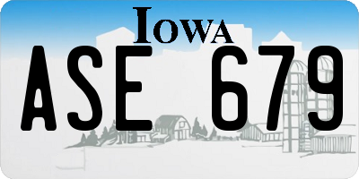 IA license plate ASE679