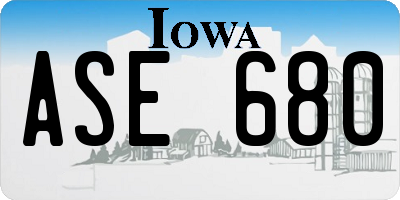 IA license plate ASE680