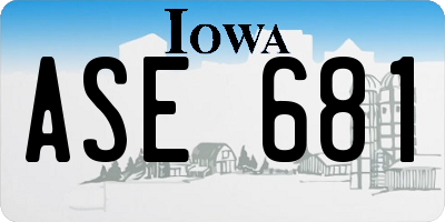 IA license plate ASE681