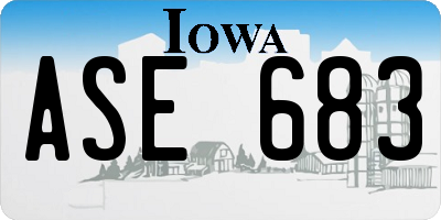 IA license plate ASE683