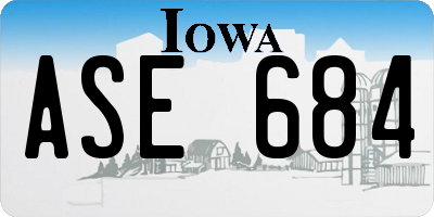 IA license plate ASE684