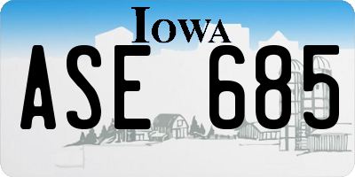 IA license plate ASE685