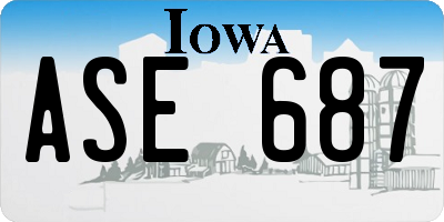 IA license plate ASE687