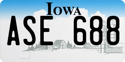IA license plate ASE688