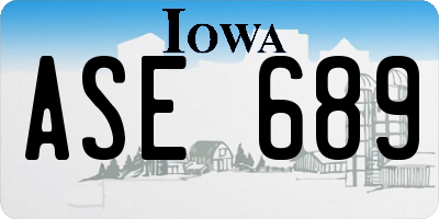 IA license plate ASE689