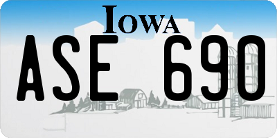 IA license plate ASE690