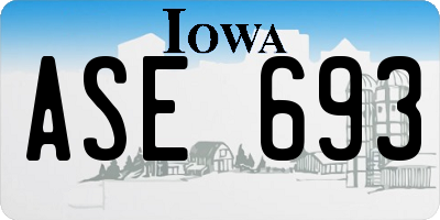 IA license plate ASE693