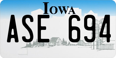 IA license plate ASE694