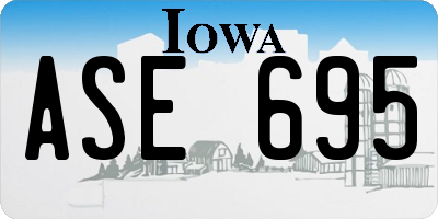 IA license plate ASE695