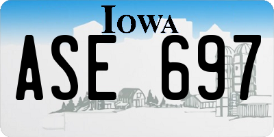 IA license plate ASE697