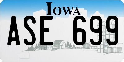 IA license plate ASE699