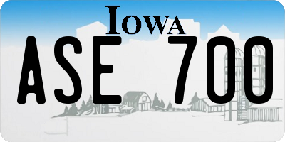 IA license plate ASE700