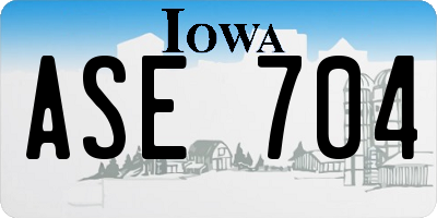 IA license plate ASE704