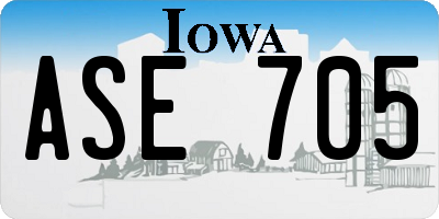 IA license plate ASE705
