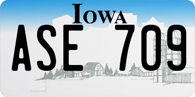 IA license plate ASE709