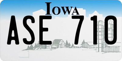 IA license plate ASE710