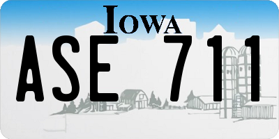 IA license plate ASE711
