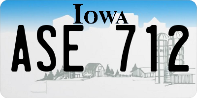 IA license plate ASE712