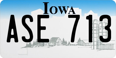IA license plate ASE713