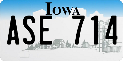 IA license plate ASE714