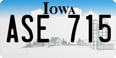 IA license plate ASE715