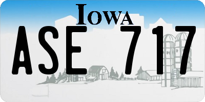 IA license plate ASE717