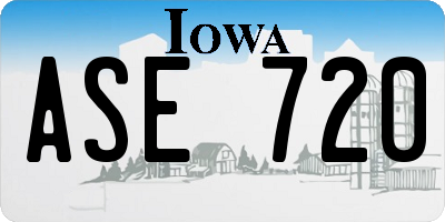 IA license plate ASE720