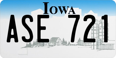 IA license plate ASE721