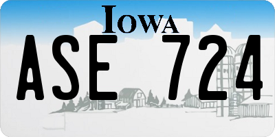 IA license plate ASE724