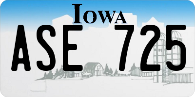 IA license plate ASE725