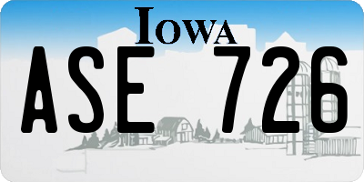 IA license plate ASE726