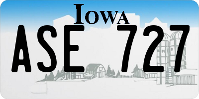 IA license plate ASE727