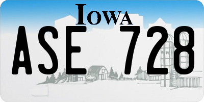 IA license plate ASE728