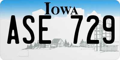 IA license plate ASE729