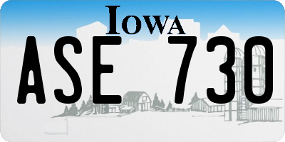 IA license plate ASE730